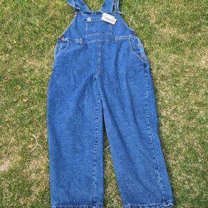 Lucy & Yak Denim Dungaree Overalls Women’s 16 Long Organic Cotton NEW